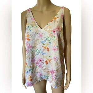 Biltmore Cottagecore Earthy Spring Summer Garden Florals Silky Satin Casual Top